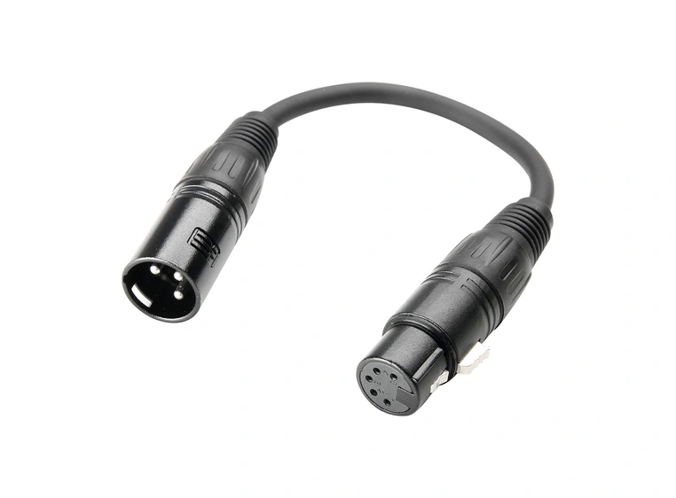 Dmx adaptercable 5p(f) to 3p(m) 20cm 